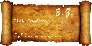 Elek Zamfira névjegykártya